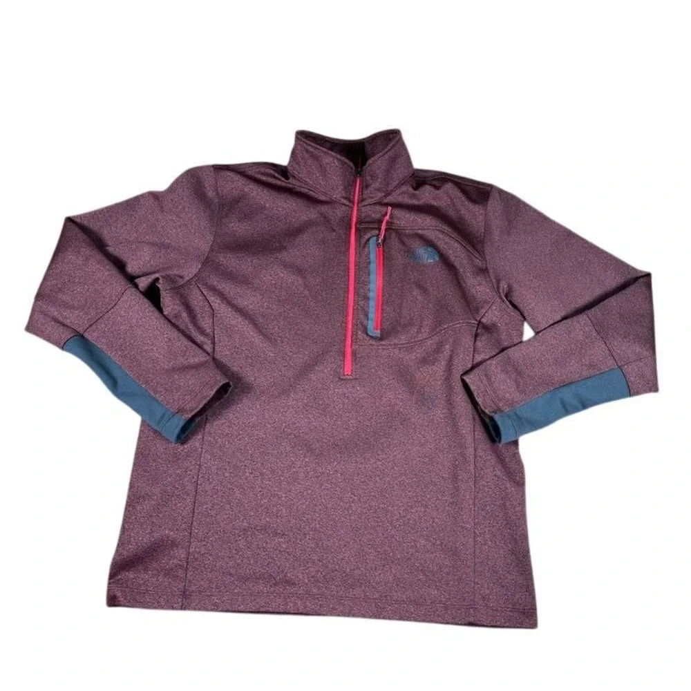 The North Face Men's Quarter-Zip Performance Pullover with Chest Pocket Burgundy